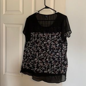 Silk and chiffon shirt